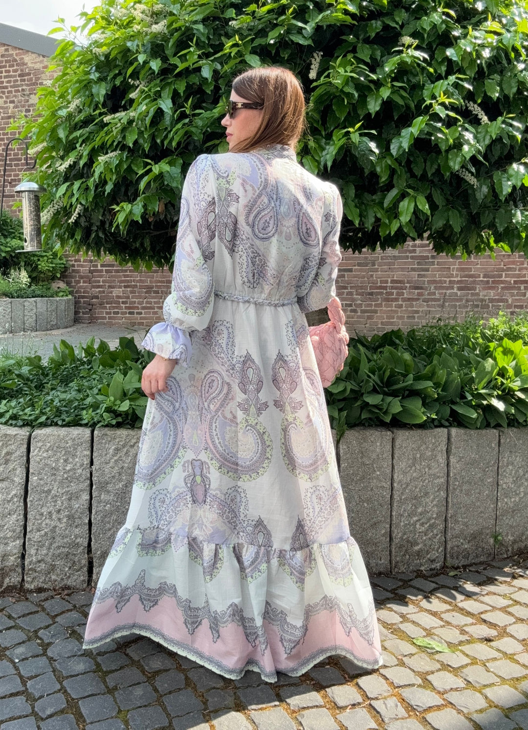 Maxi-Kleid mit Print - Flieder