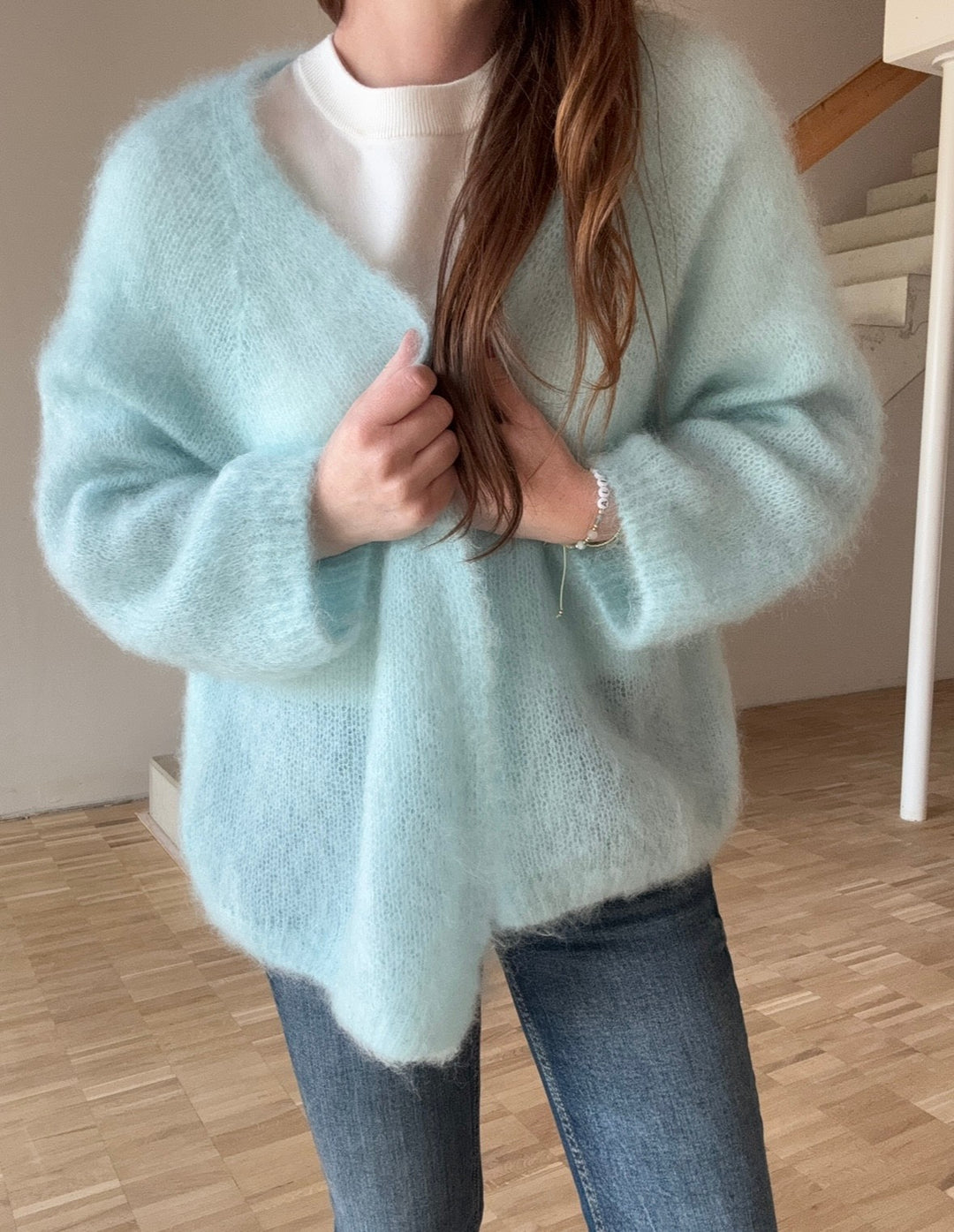 Mohair Cardigan - Salbei (hell)