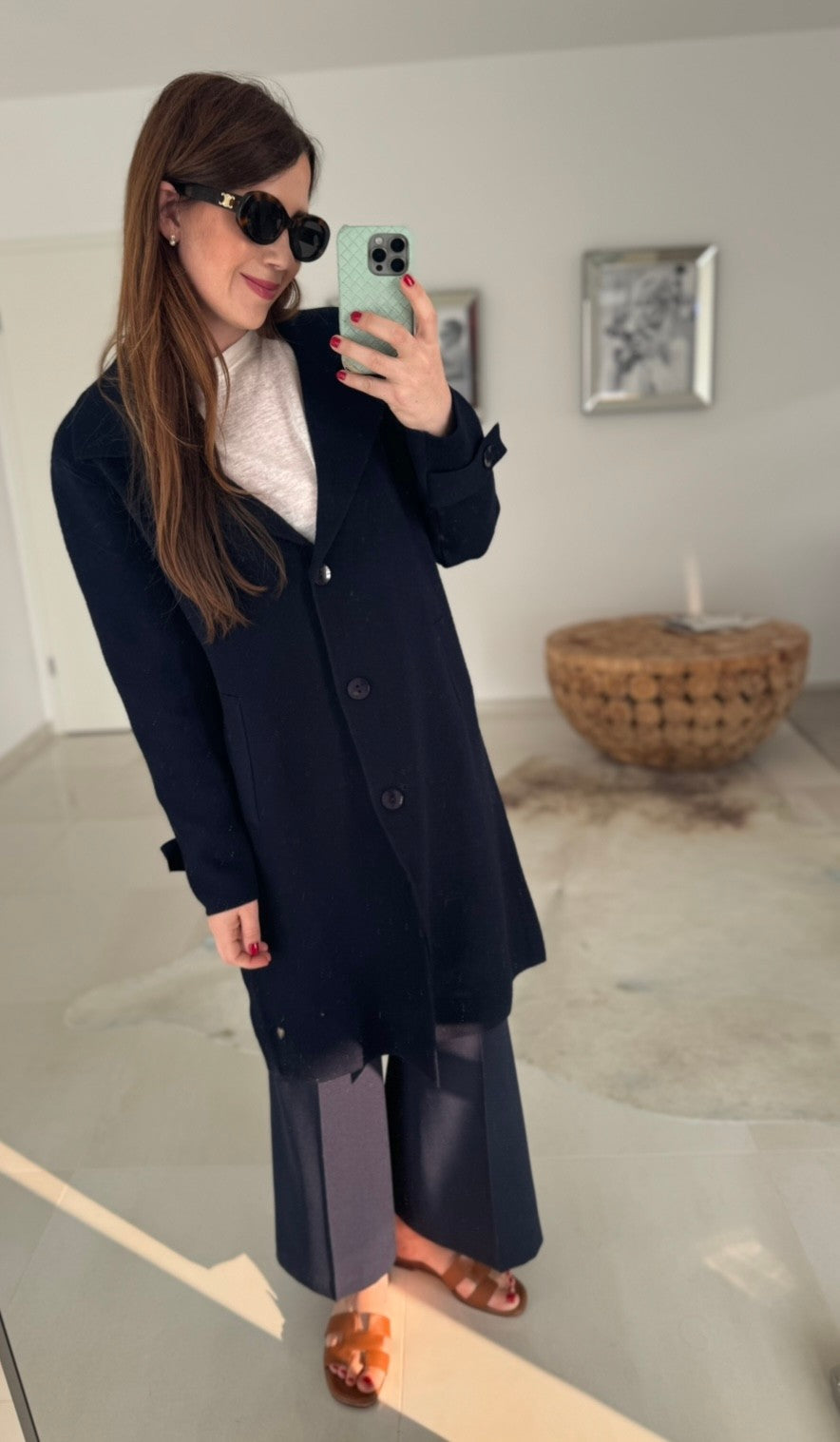 Maxi-Strickjacke - Navy