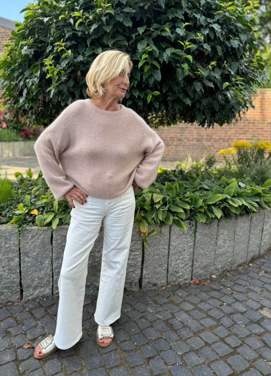 Alpaka Pullover "Sylt" - Beige (Muster)
