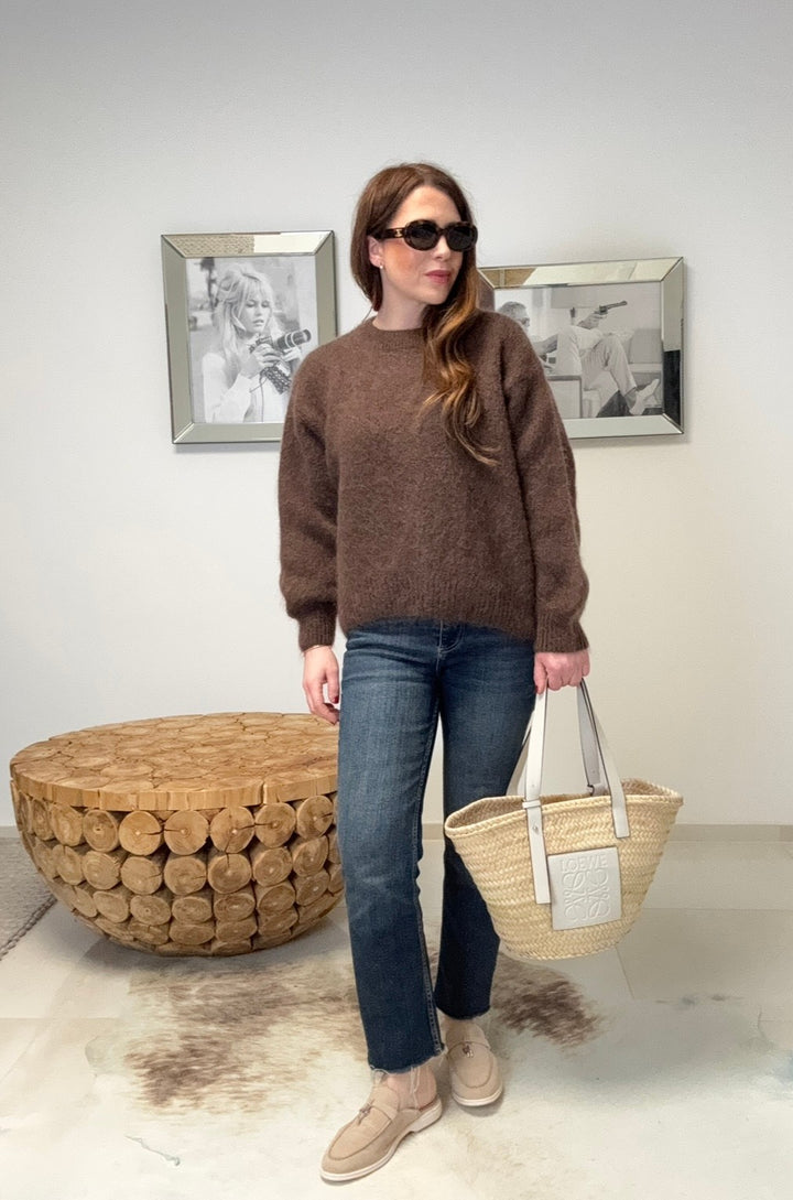 Mohair-Pullover - Schoko
