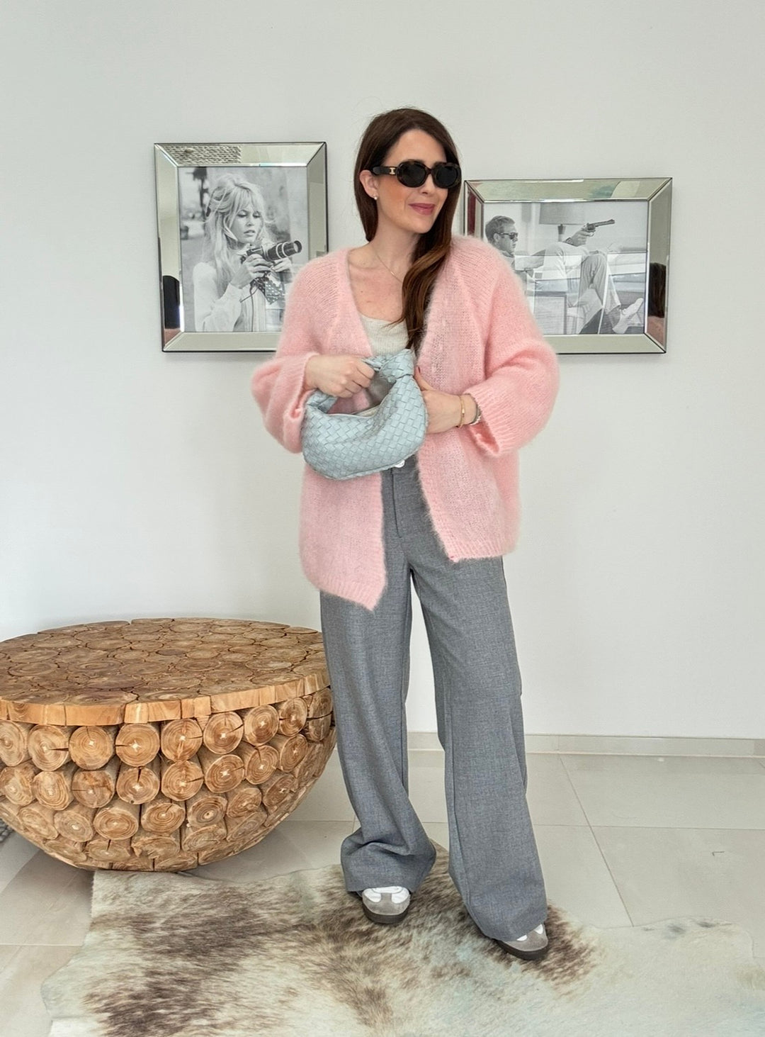 Mohair Cardigan - Rose