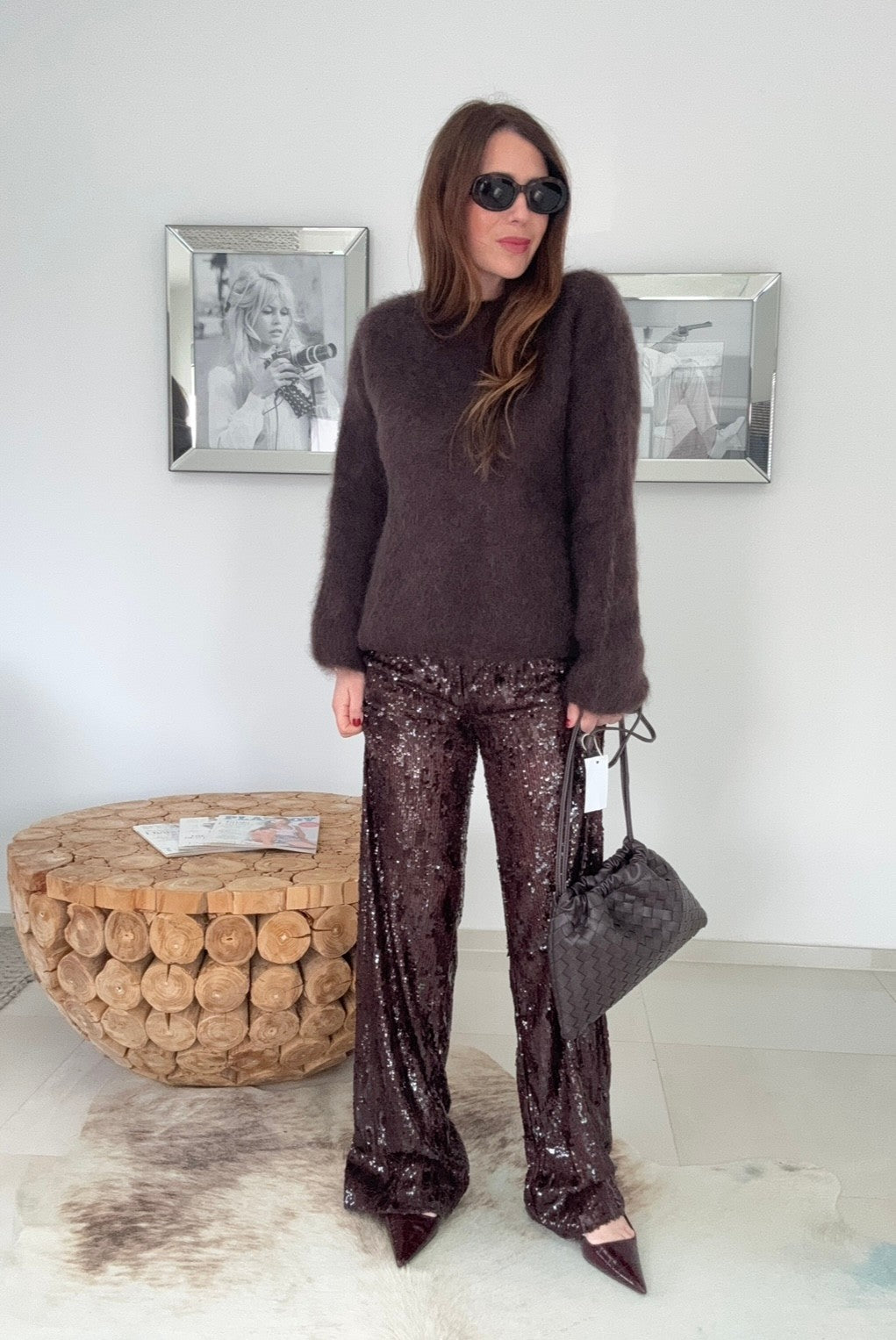 Mohair-Pullover - Schoko