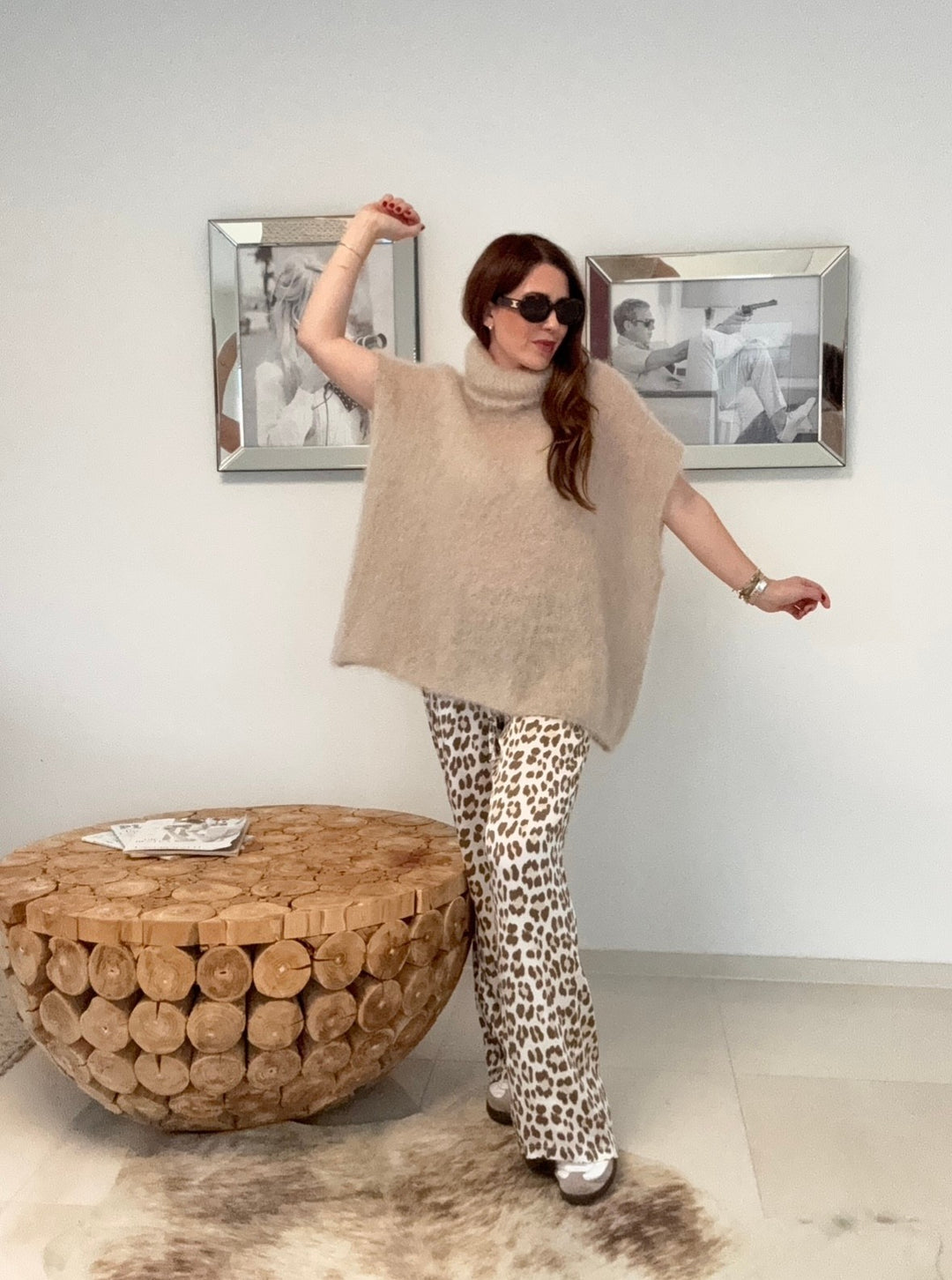 Mohair-Pullunder - Beige