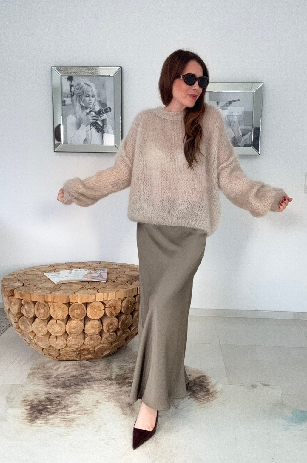 Mohair-Pullover - Beige