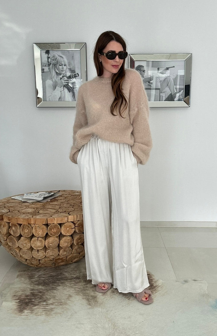 Satinhose - Creme