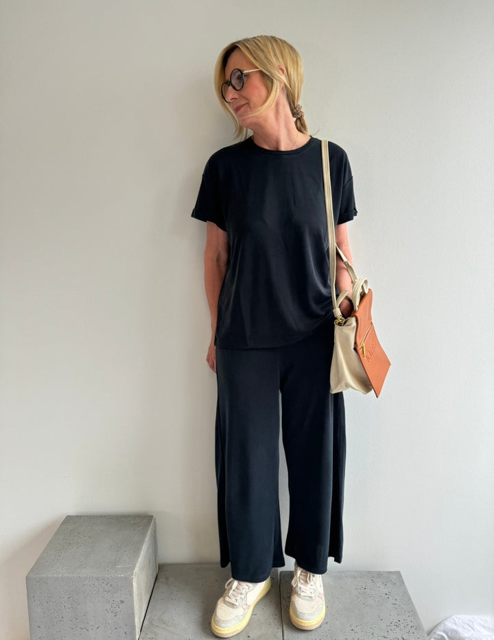 Verkürzte Hose - Schwarz