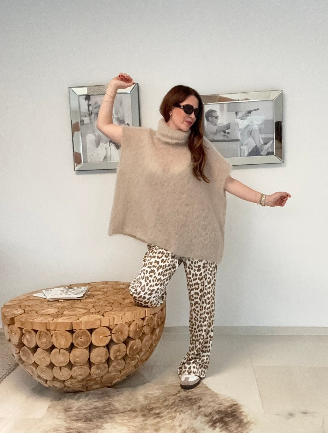 Mohair-Pullunder - Beige