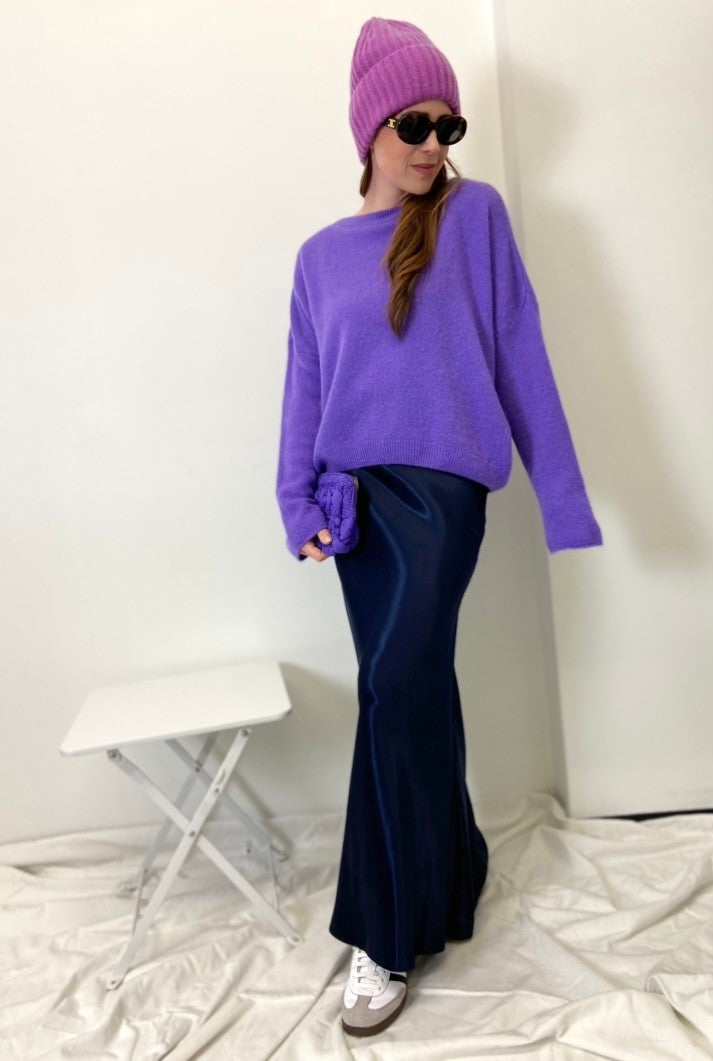 Baby-Alpaka Pullover - Lila