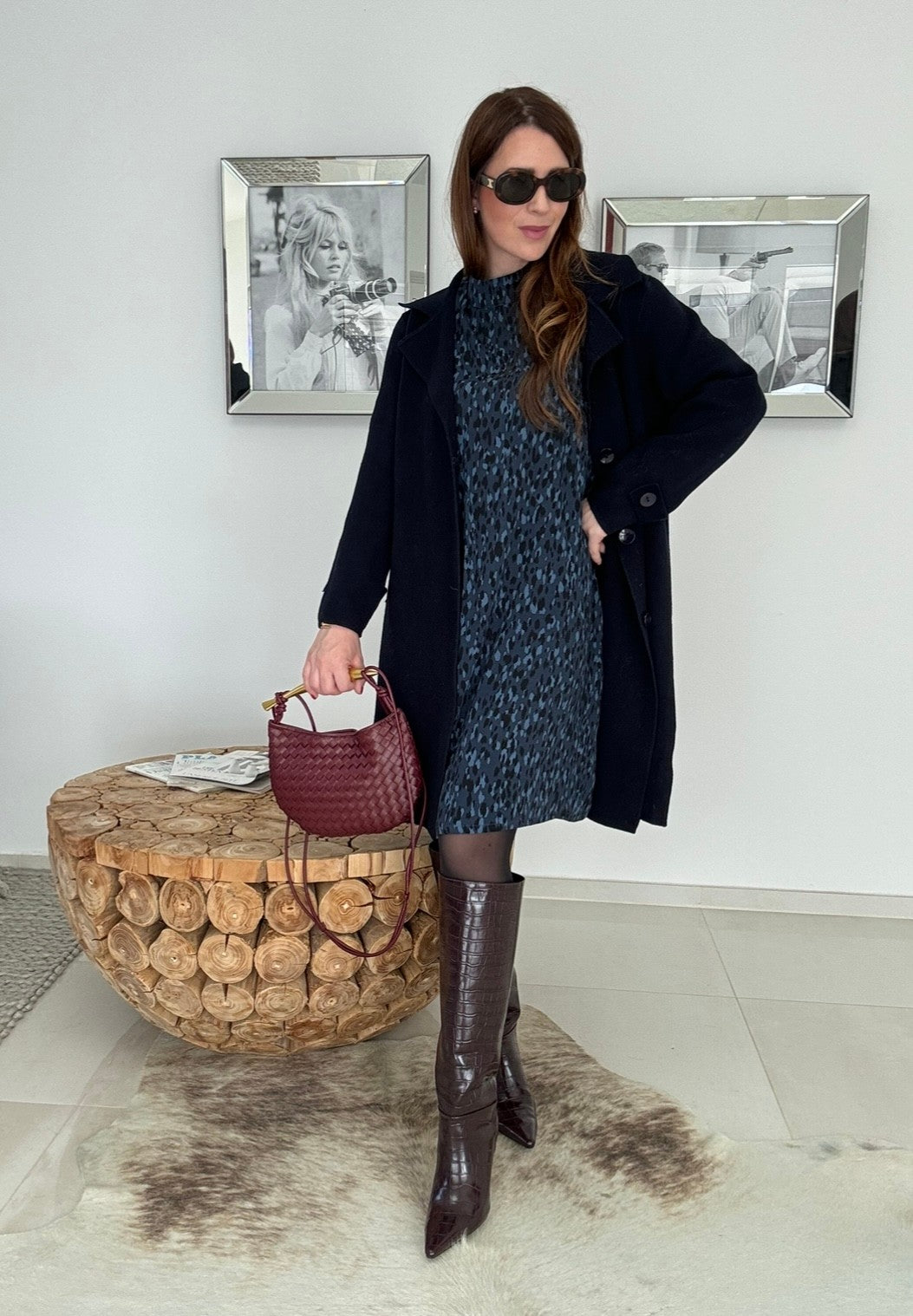 Maxi-Strickjacke - Navy