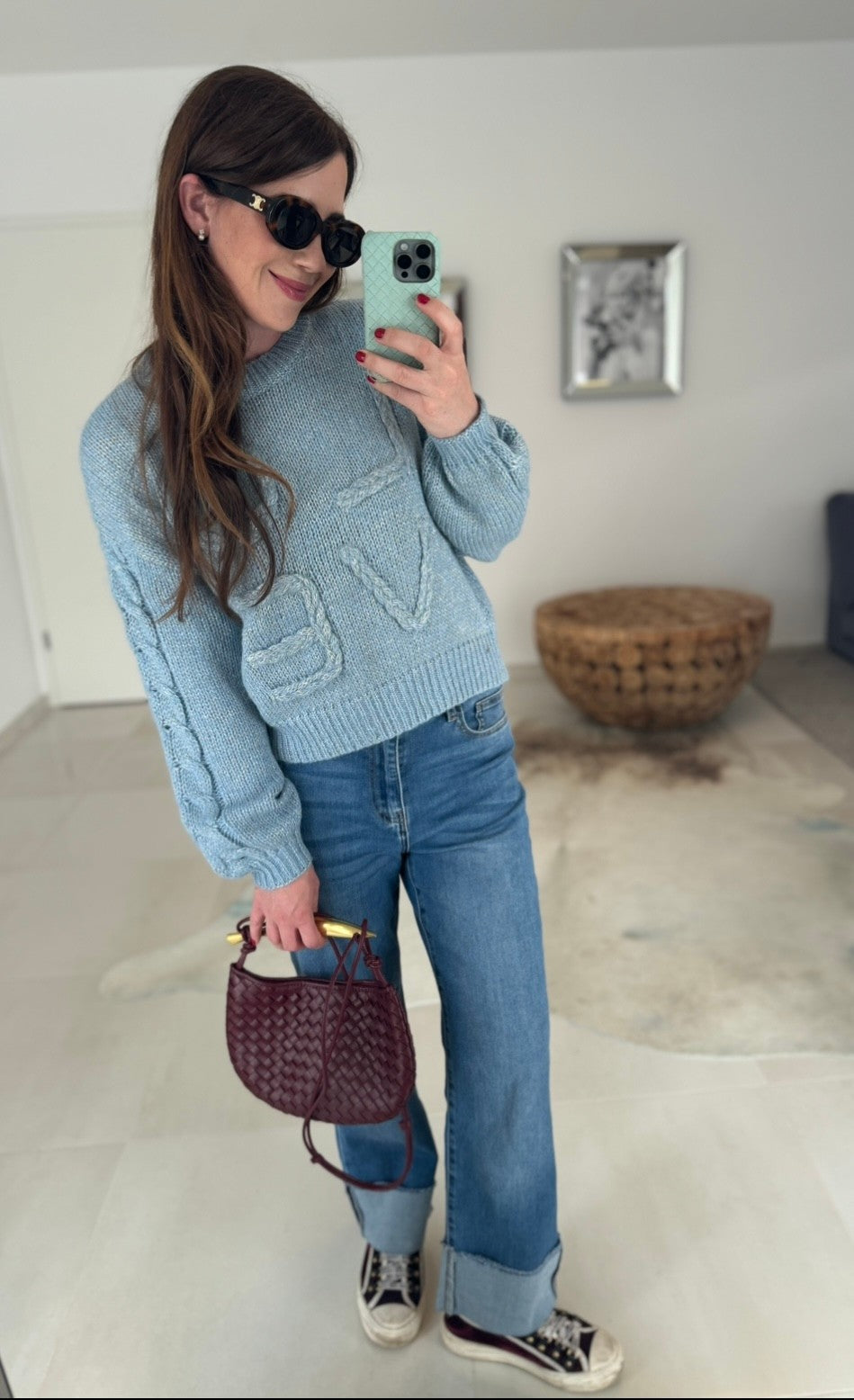Pullover "Love" - Hellblau