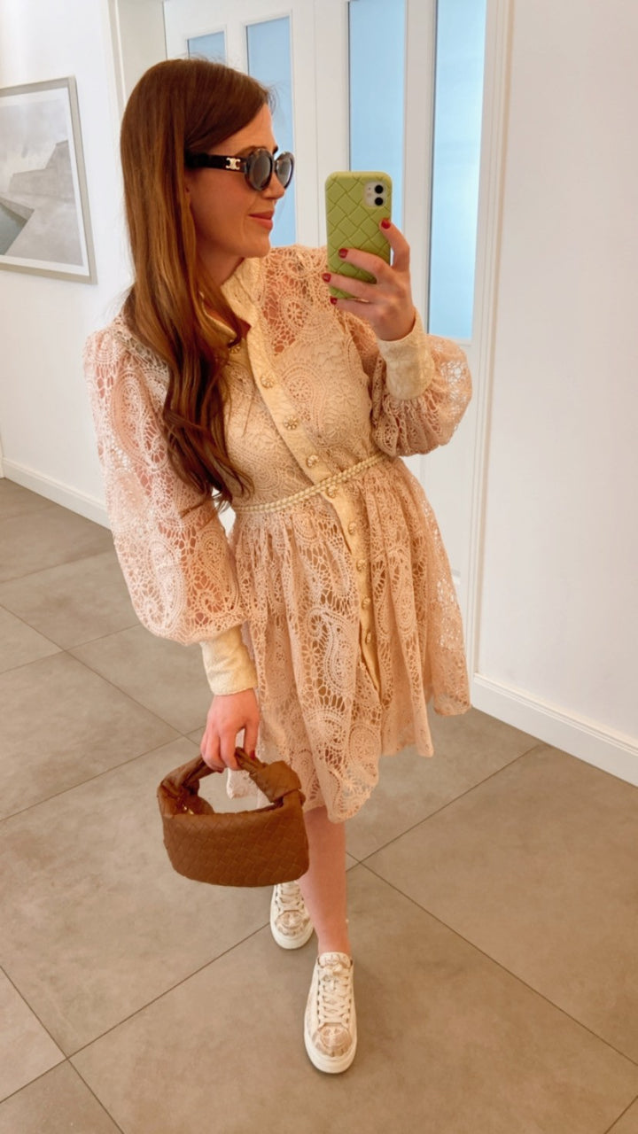Häkelkleid - Beige