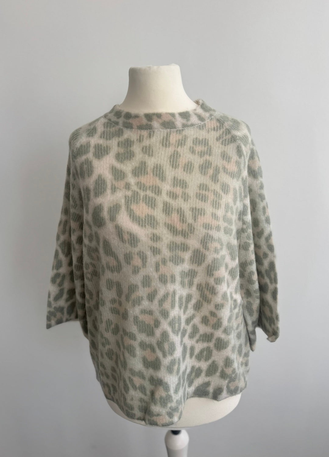 Strickshirt mit Print - Mint