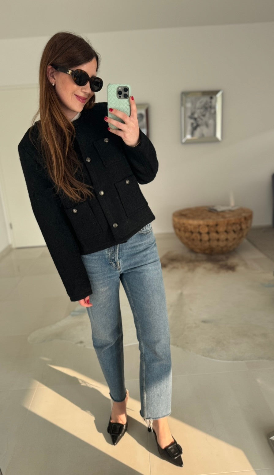 BOUCLE JACKE - SCHWARZ