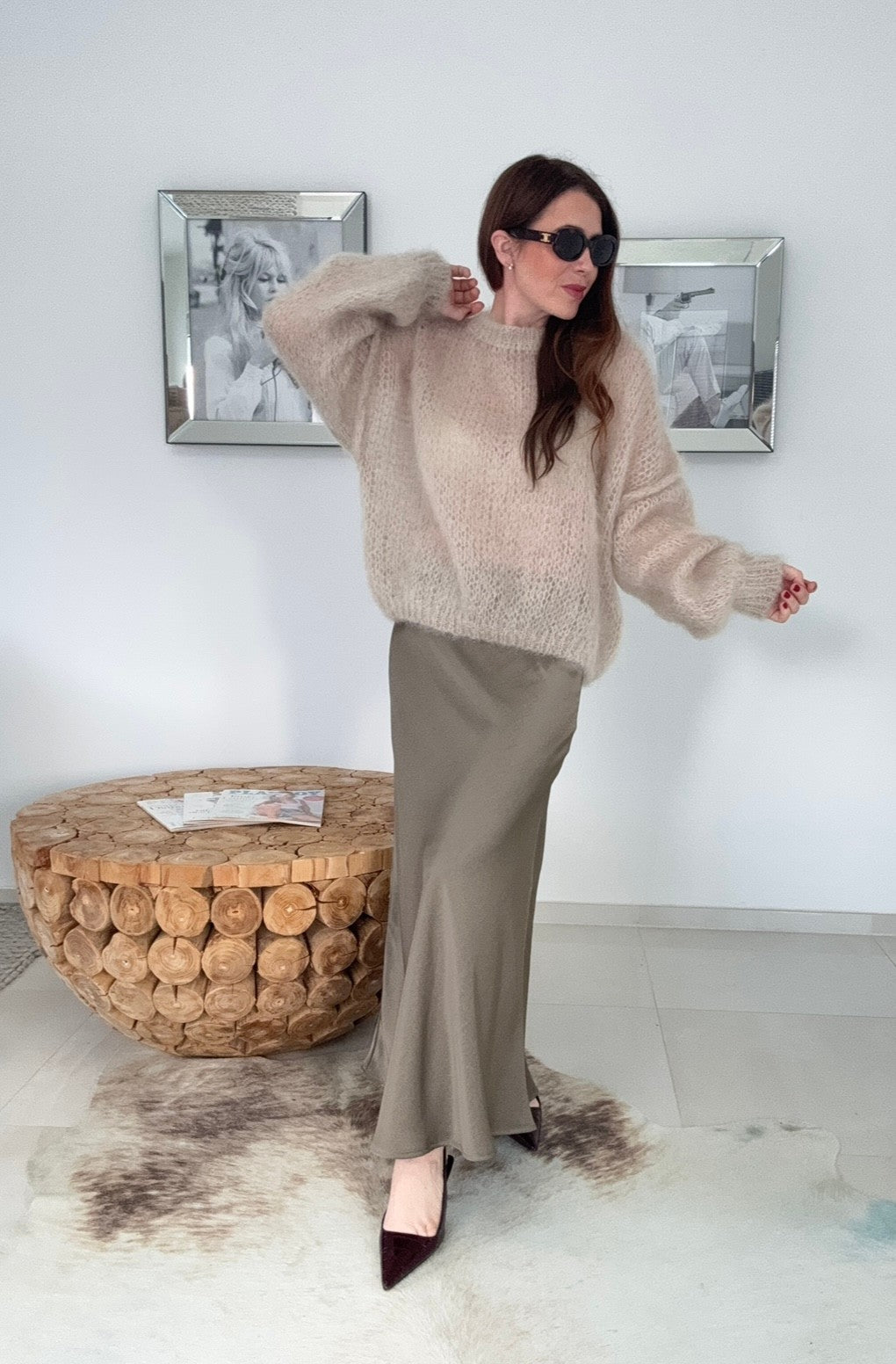 Mohair-Pullover - Beige