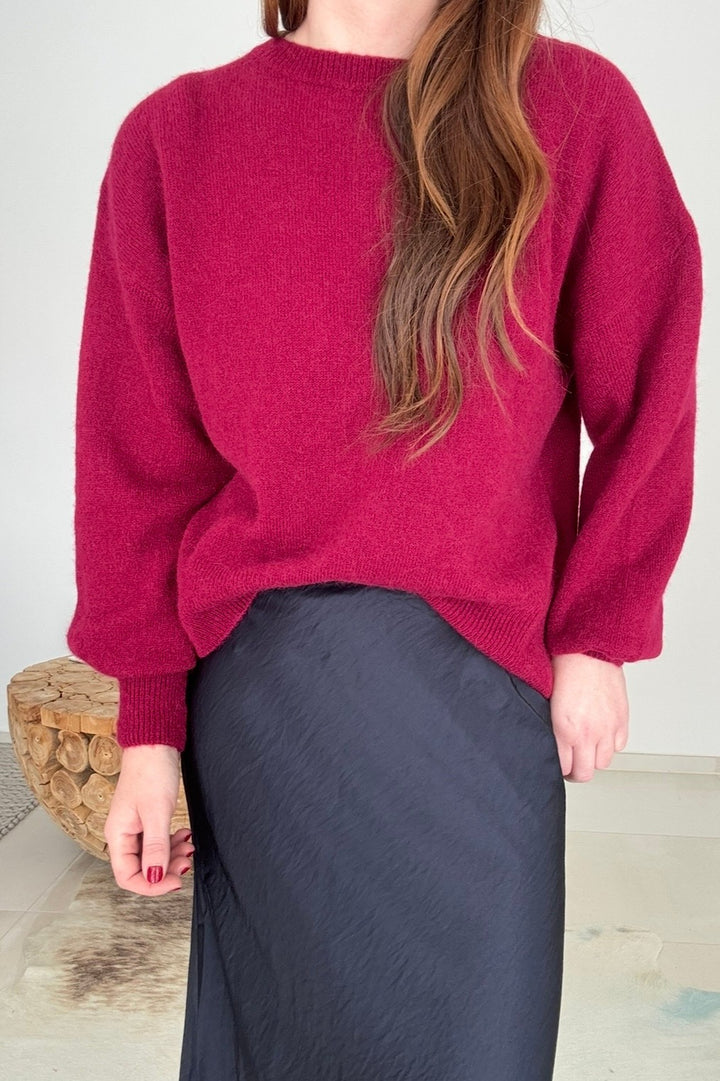 Baby-Alpaka-Pullover - Bordeaux