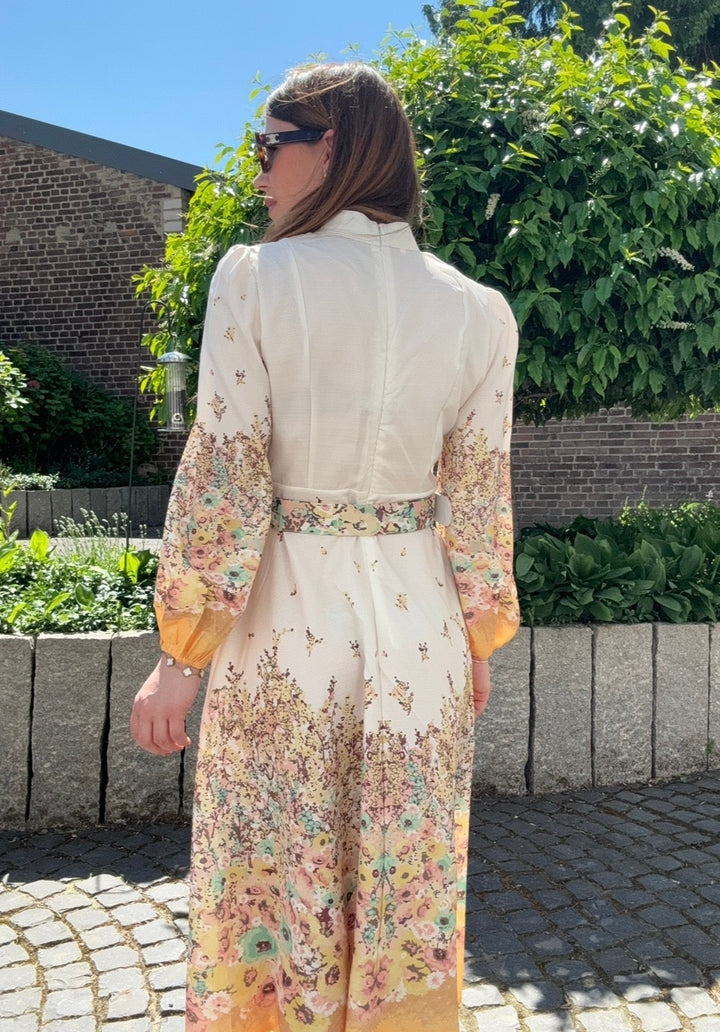 Maxi-Kleid mit Print - Gelb
