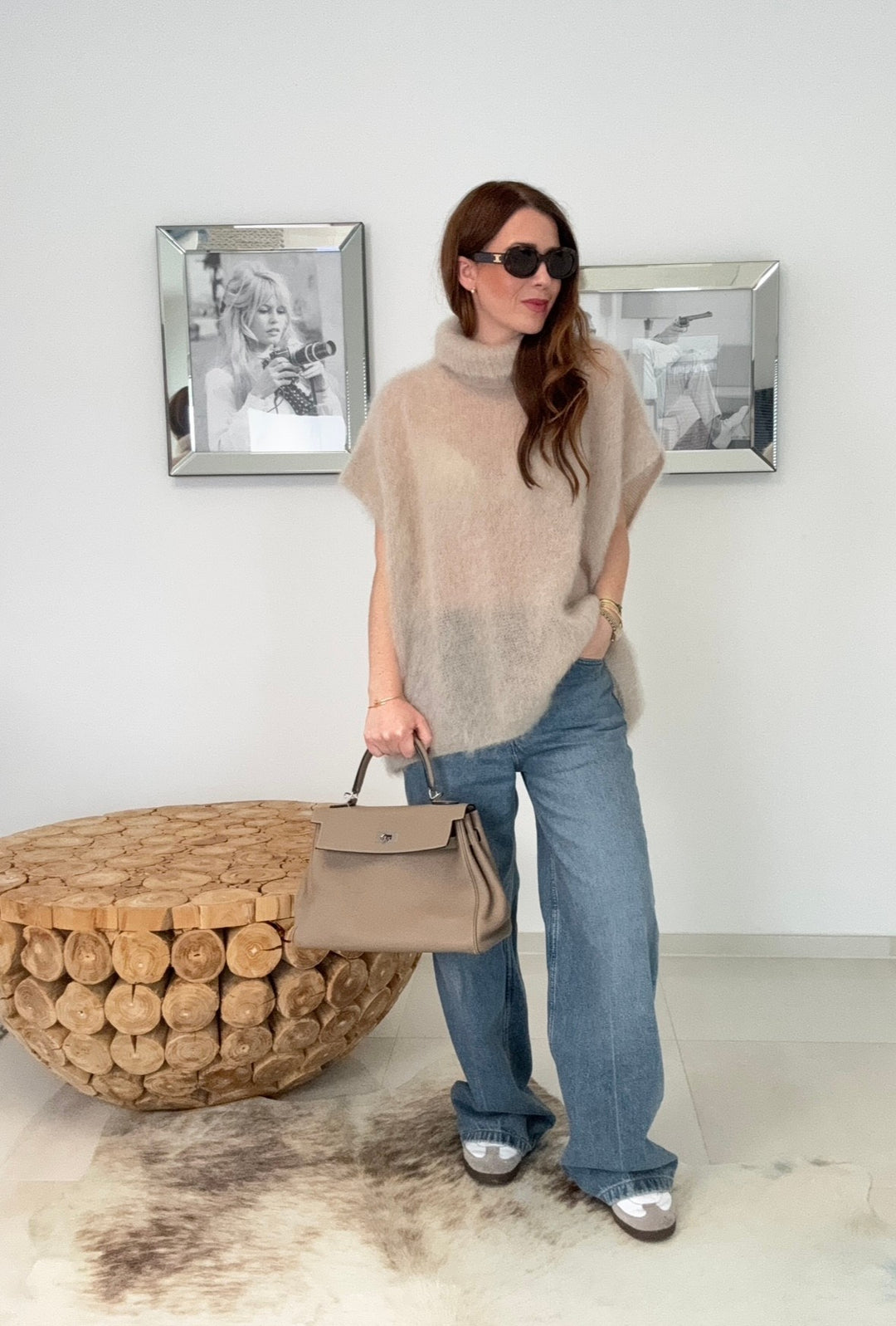 Mohair-Pullunder - Beige