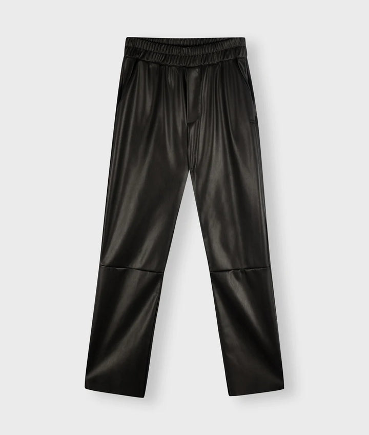 LEATHER LOOK CROPPED JOGGER