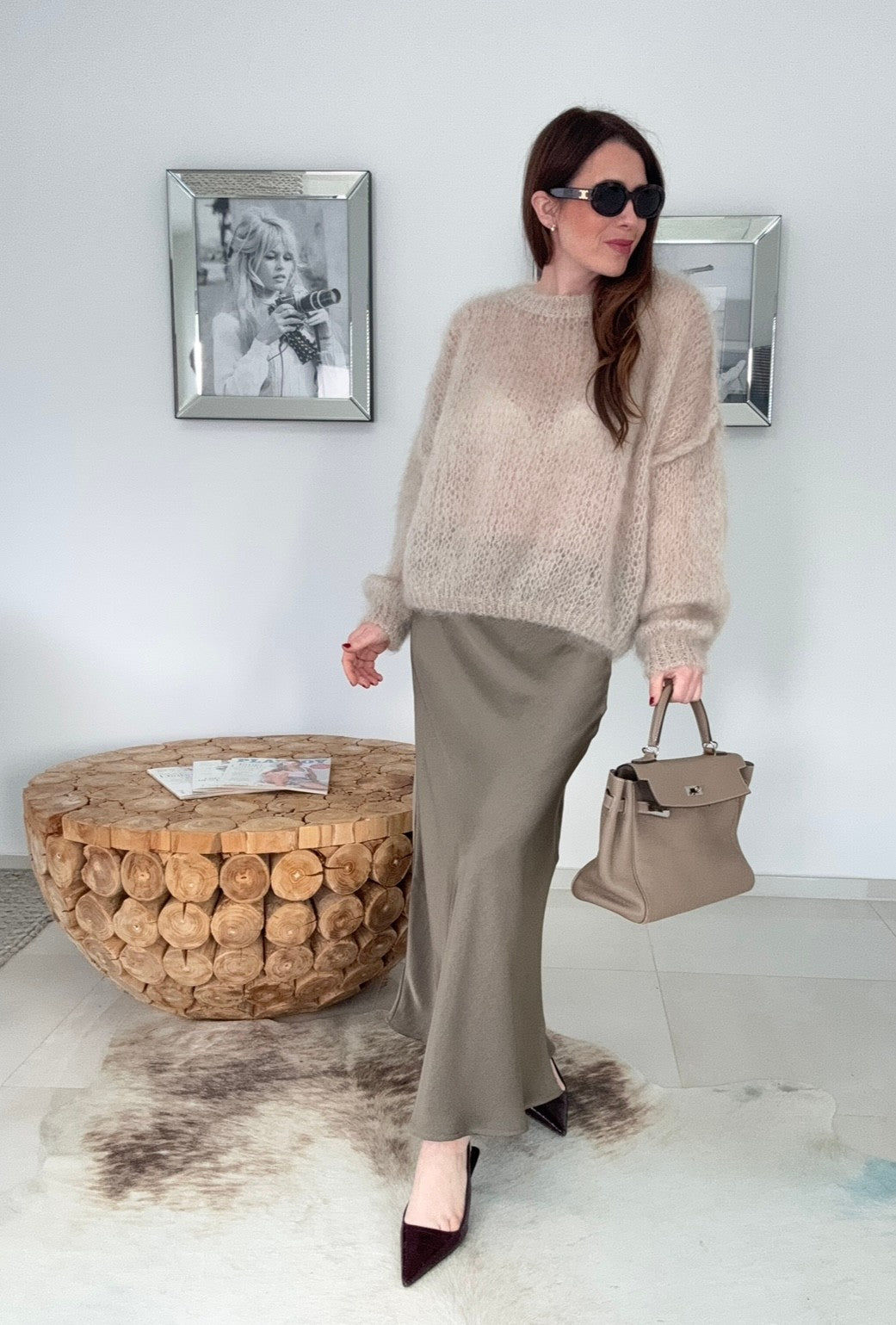 Mohair-Pullover - Beige