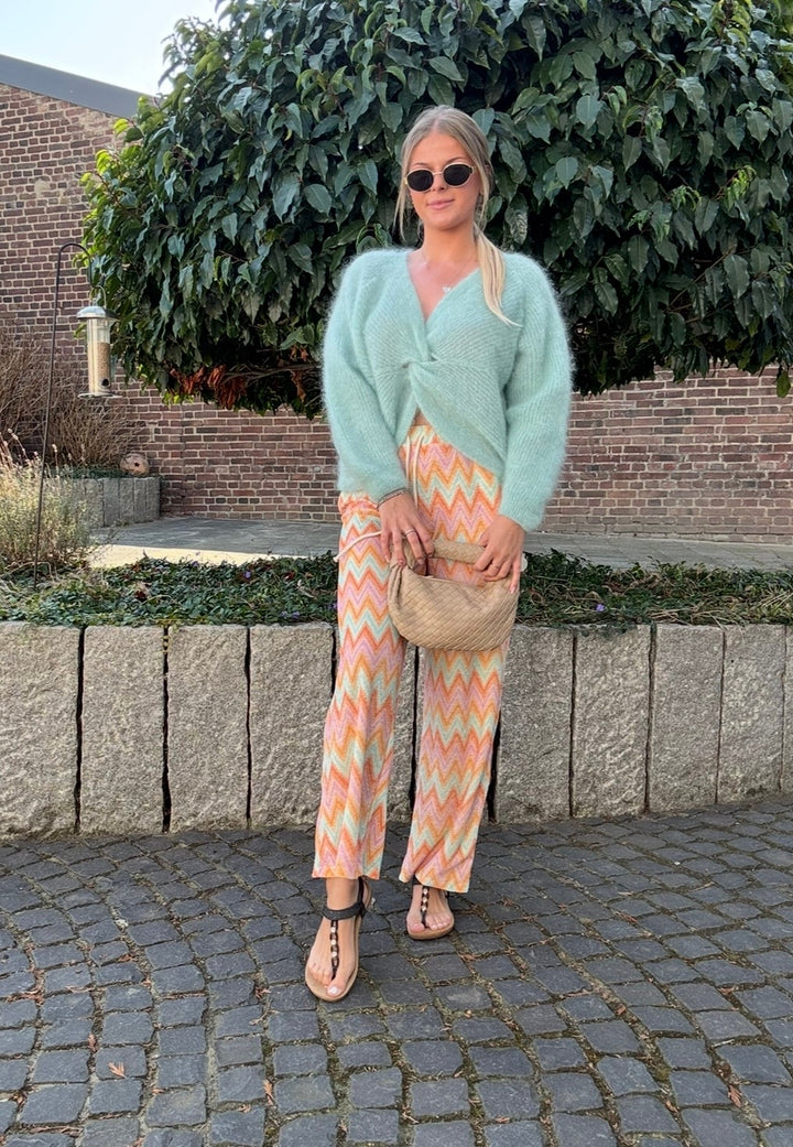 Wende-Mohairpullover - Salbei