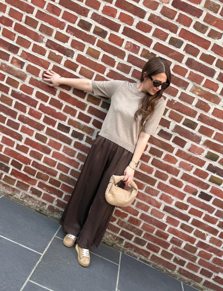 Gestrickter Pullover - Beige