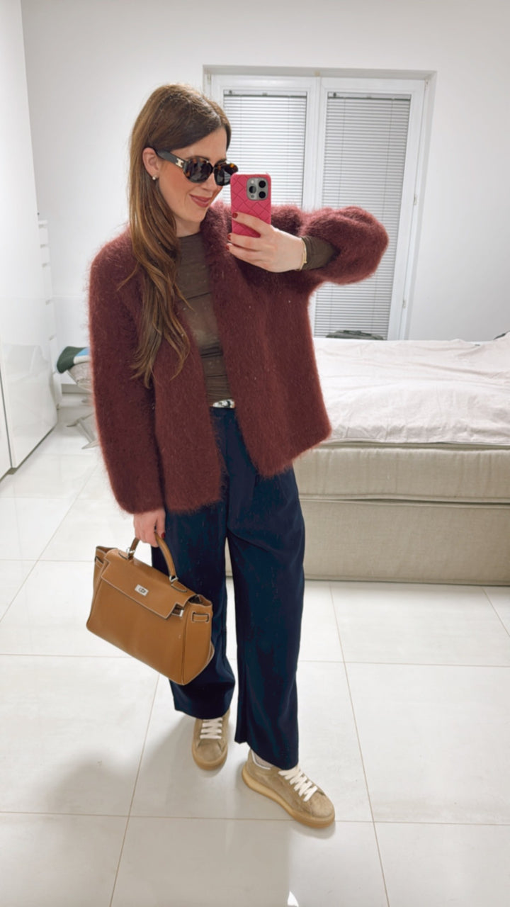 Mohair Cardigan - Rotbraun