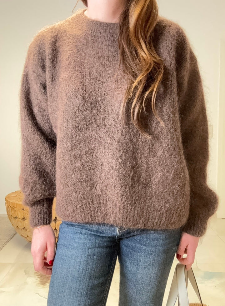 Mohair-Pullover - Schoko