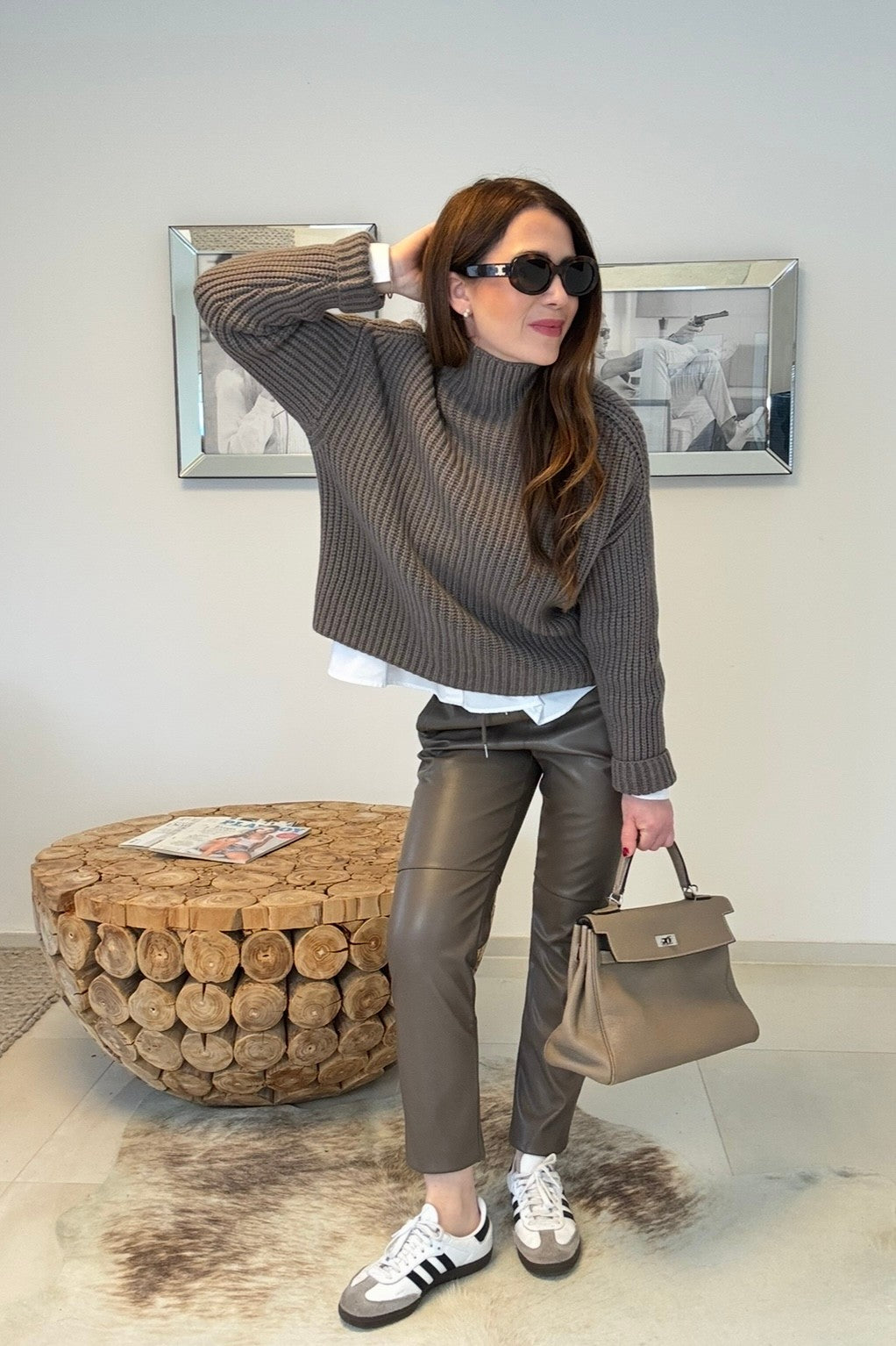 Strickpullover - Taupe