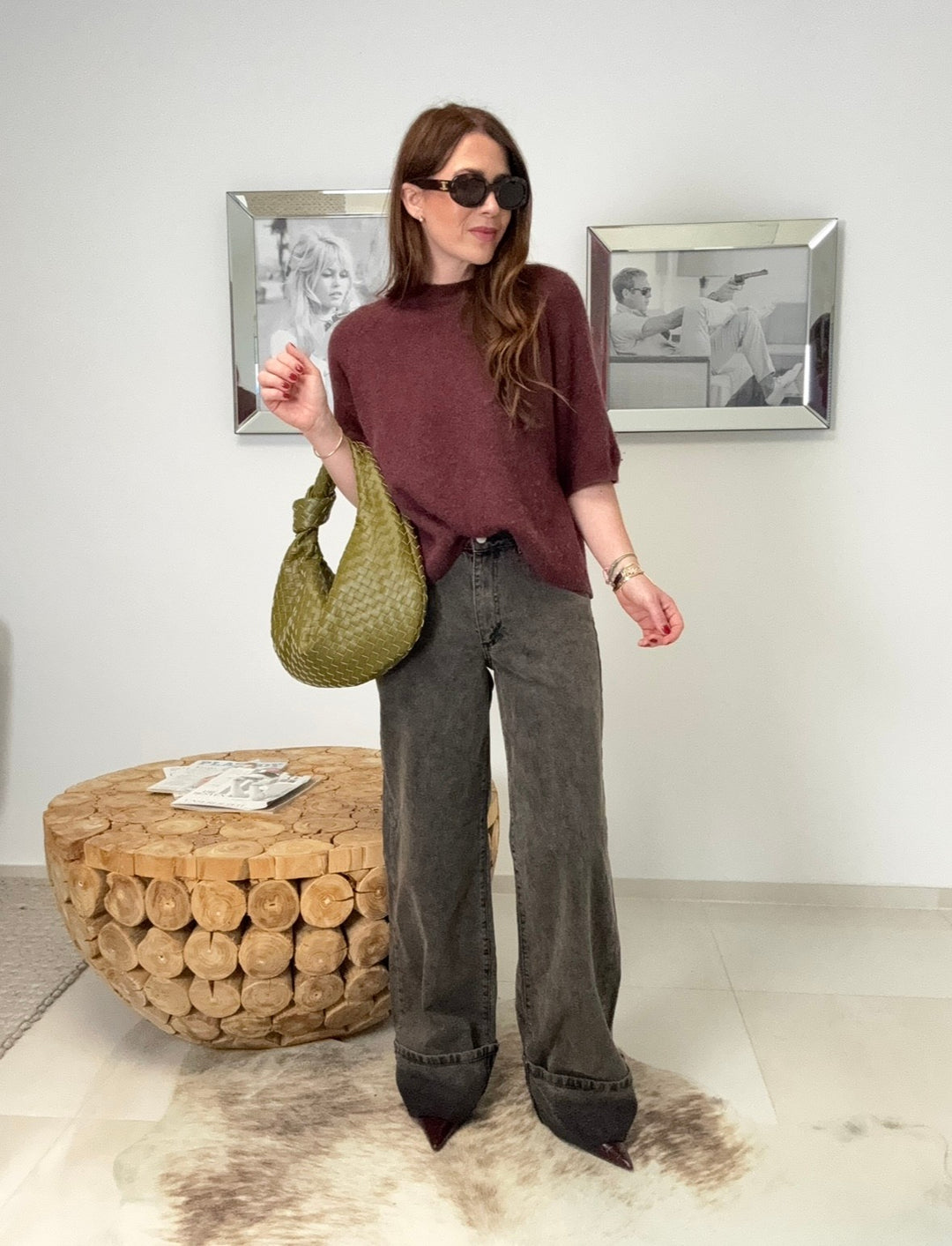 Weite Jeans - Braun