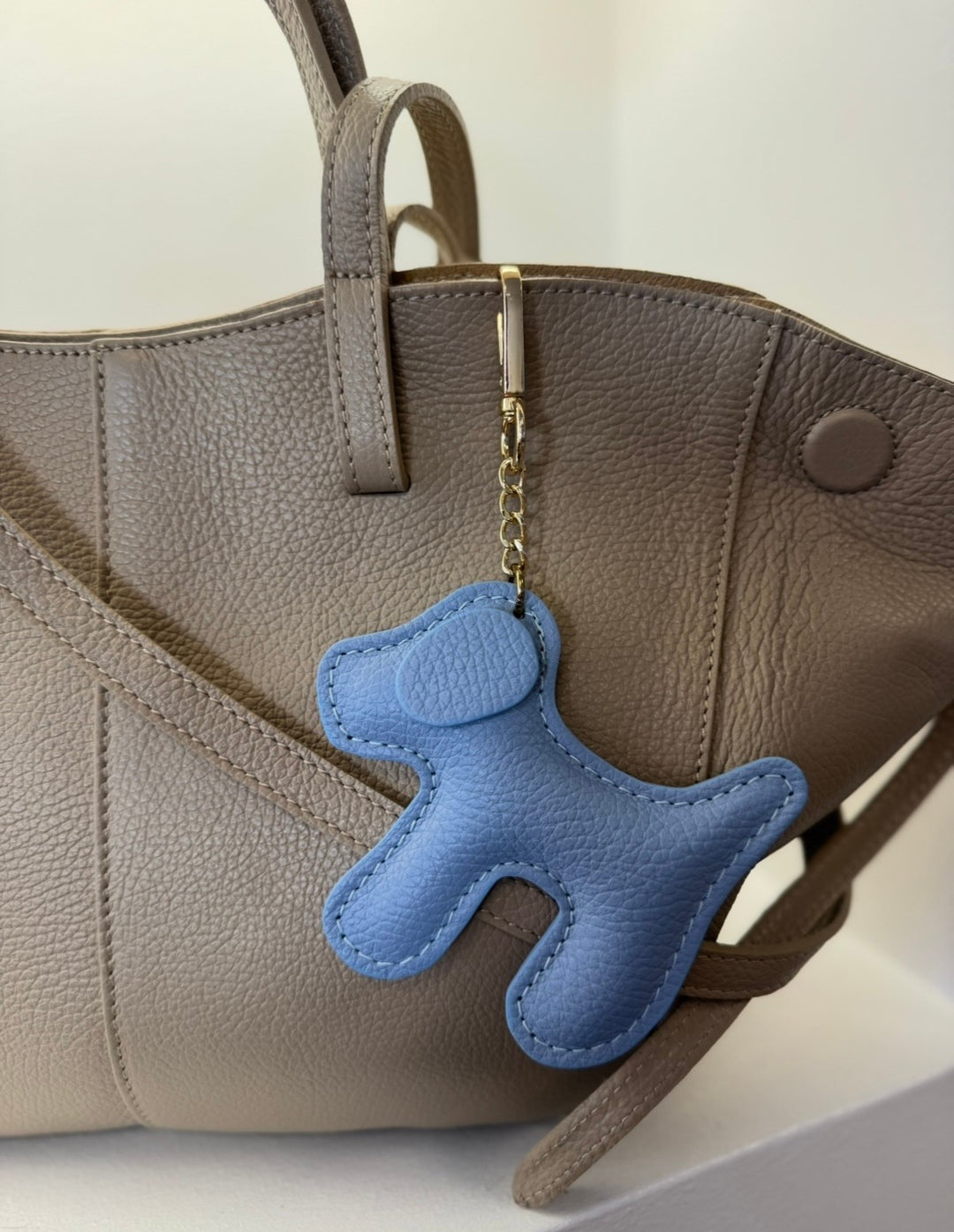 Hundeanhänger aus Leder - Blau
